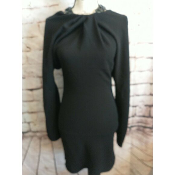 ZARA Size XS OFF-THE-SHOULDER DRESS Cocktail Event Formal BLACK Sheath Chain NEW - Picture 1 of 11